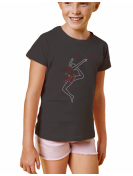 Motif strass Gymnastique rythmique "massue" - T-shirt Fillette