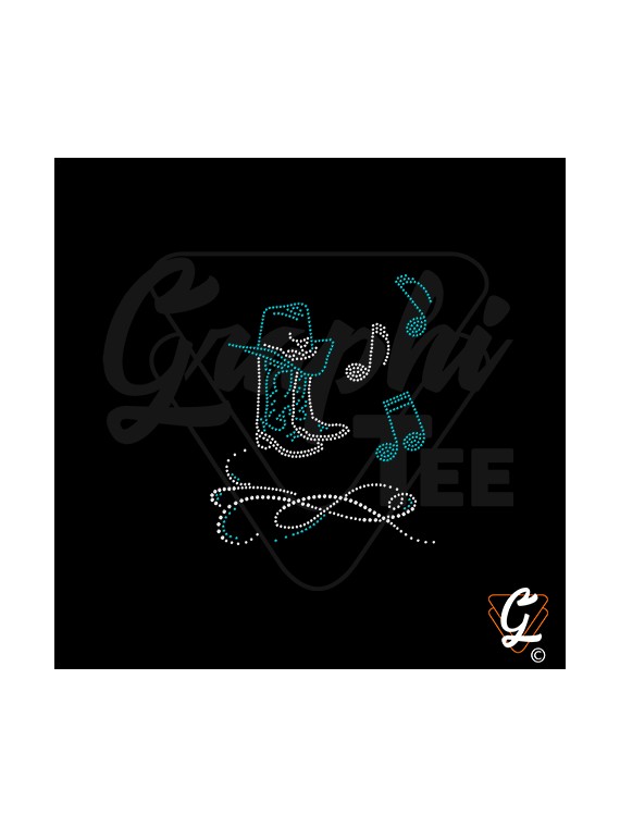 Transfert thermocollant  planche  bottes sous chapeau