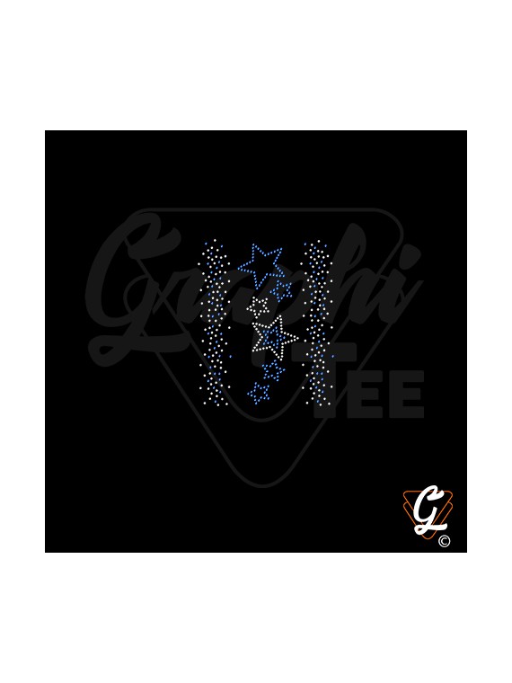 Transfert thermocollant  planche  pluie d'étoiles