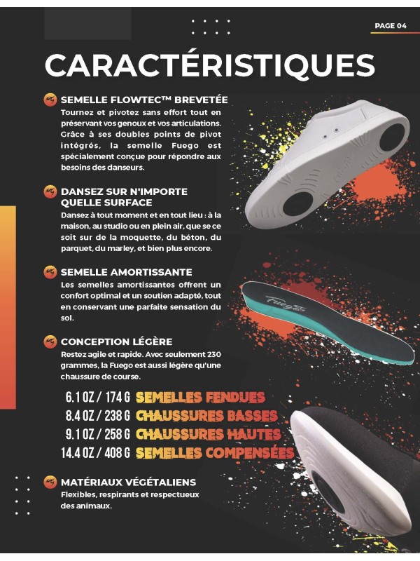 Low top dance sneaker FUEGO - BLACK