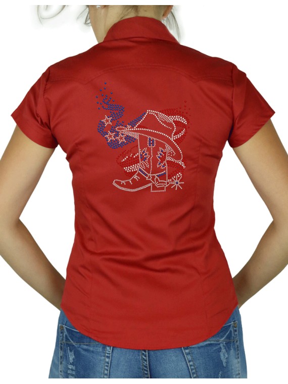 American boot - Chemise Femme Manches Courtes