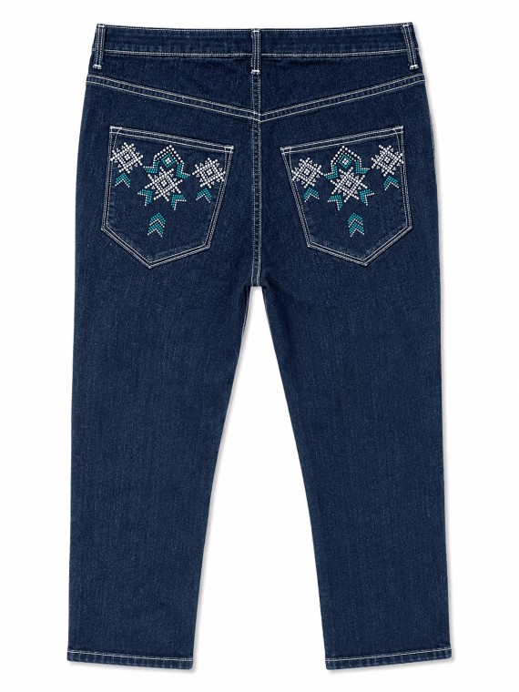Motif strass poche pantalon