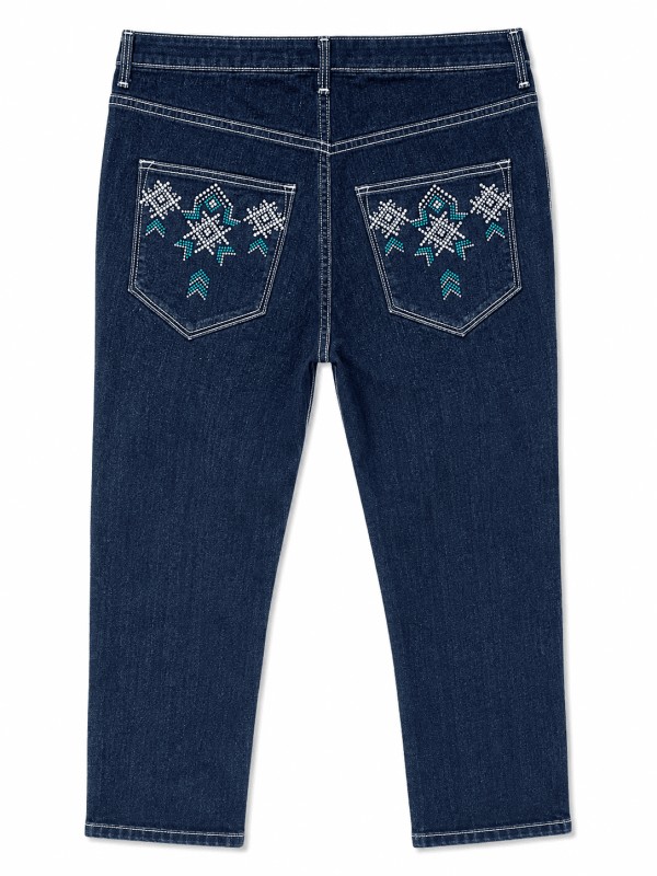 Motif strass poche pantalon
