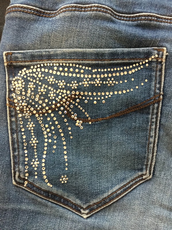 Motif strass poche floral