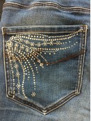 Motif strass poche floral