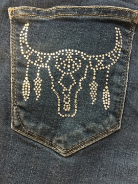 Motif strass thermocollant tête de buffle