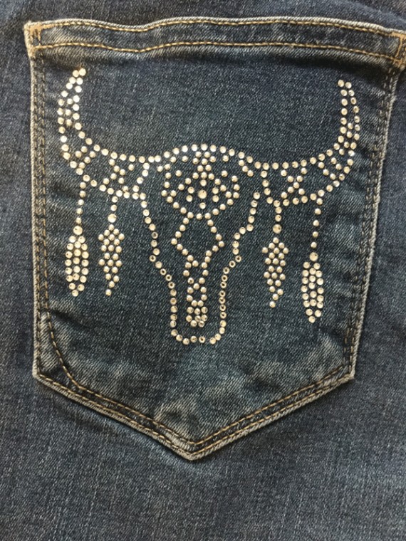 Motif strass thermocollant tête de buffle