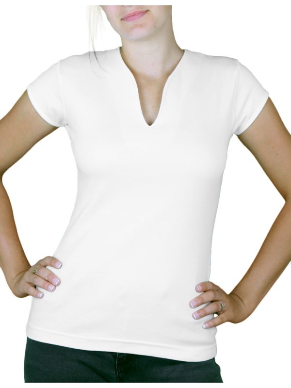 T-shirt femme col V