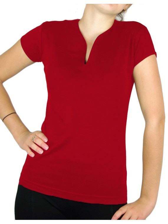 T-shirt femme col V