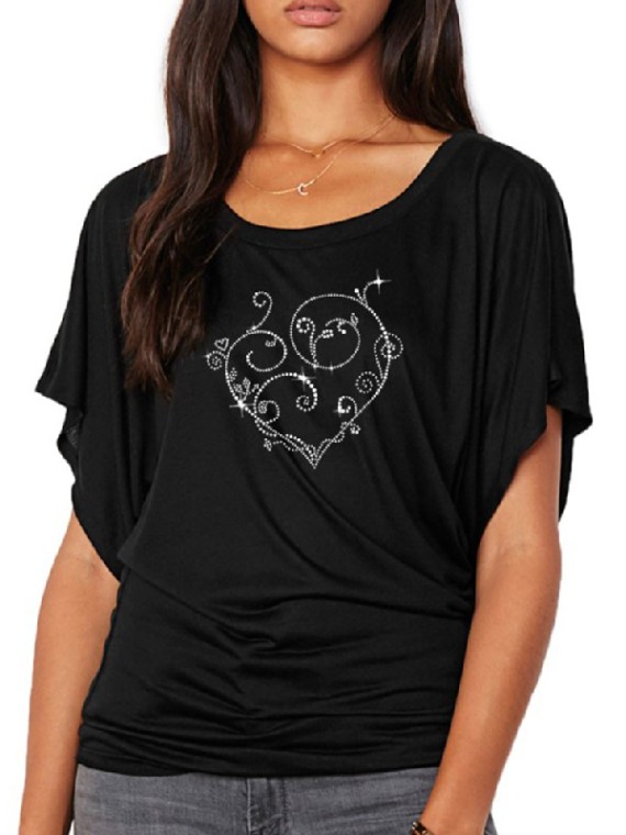 Coeur Arabesques - T-shirt femme Manches Papillon
