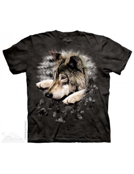 Wolf in dye paw - wolf tee shirt -The mountain