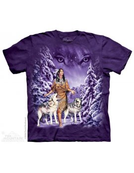 T-shirt MOUNTAIN motif indienne et loups