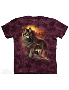 Wolf Sunset -T-shirt loup - The Mountain