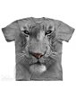 White tiger big face t-shirt the mountain