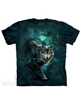 Night Wolves Collage - T-shirt loup - The Mountain