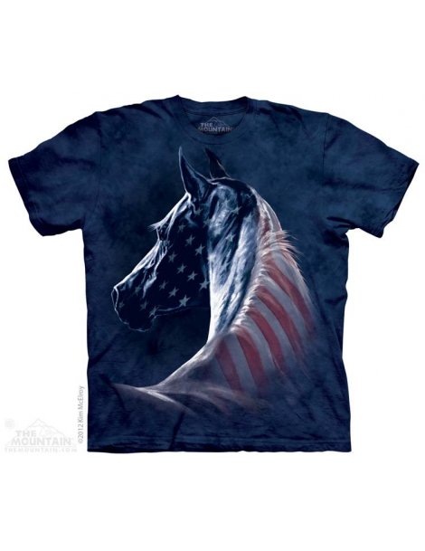 Patriotic Horse -T-shirt cheval -The Mountain