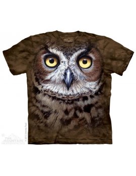Great Horned Owl Head - T-shirt hibou - The Mountain