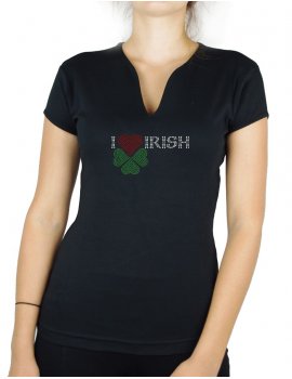 t-shirt strass I-love-irish