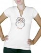 Rhinestone Owl - Women's V-Neck T-shirt