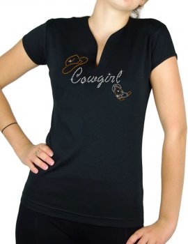 Cowgirl boots rhinestones - Women's V-neck T-shirt