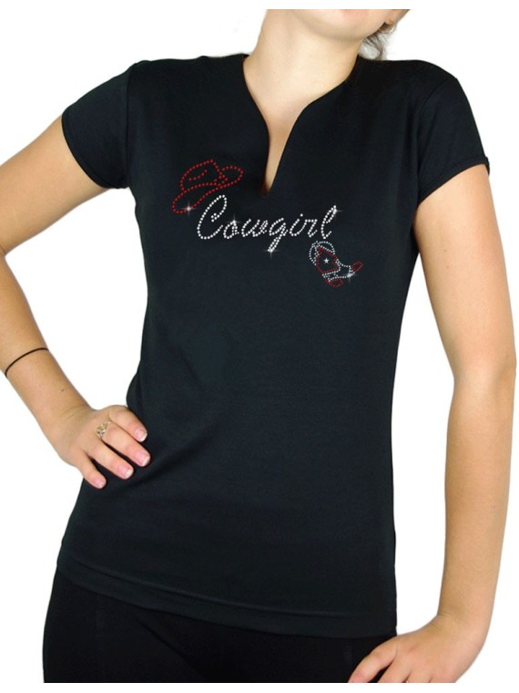 Cowgirl boots rhinestones - Women's V-neck T-shirt