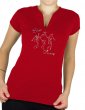 danseur line dance strass - T-shirt femme Col V