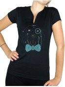 Dog monocle rhinestone - Women's T-shirt Col V
