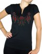 Indian rhinestone necklace - Women's V-neck T-shirt