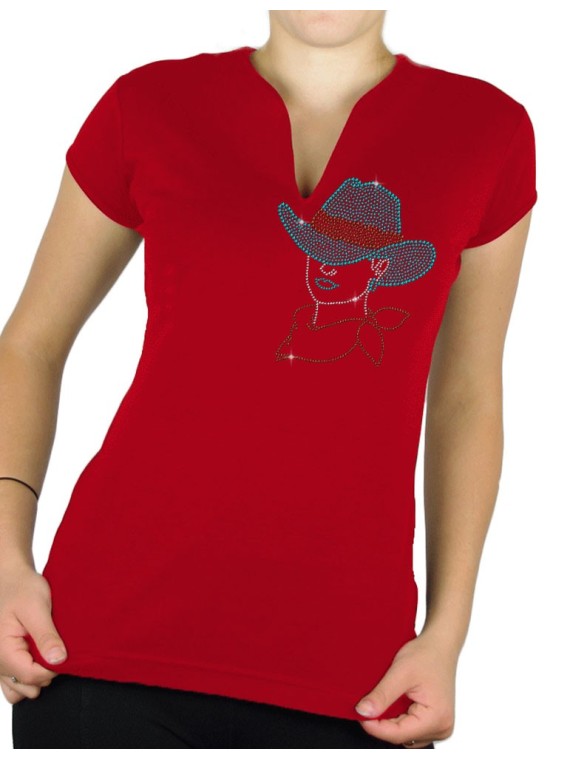 Woman with hat - Col V Women's T-shirt