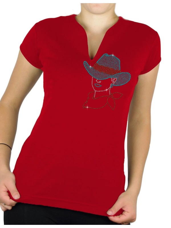 Woman with hat - Col V Women's T-shirt