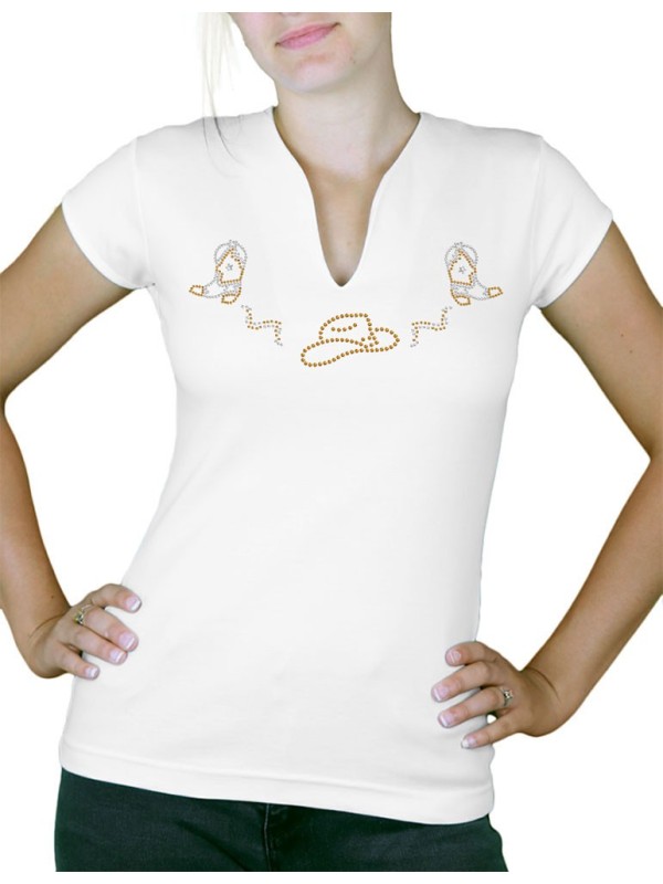Hat and boots strass - Col V Women's T-shirt