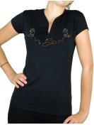 Hat and boots strass - T-shirt femme Col V
