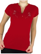 Hat and boots strass - T-shirt femme Col V rouge