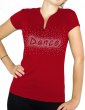 Danse eclaté strass - T-shirt femme Col V