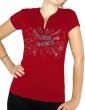 Line dance Etoiles - T-shirt femme Col V