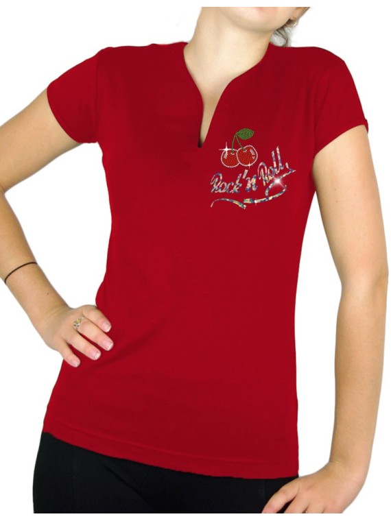 Cherry Rock'n Roll - Women's V-Neck T-shirt