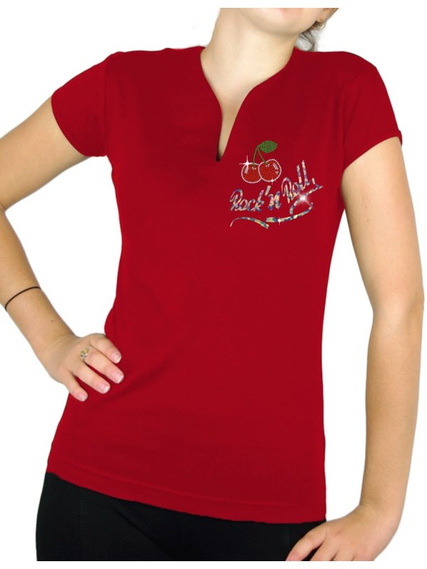 Cherry Rock'n Roll - Women's V-Neck T-shirt