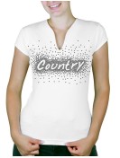 Country éclaté - T-shirt femme Col V