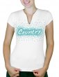 Country éclaté - T-shirt femme Col V