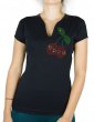 Cerises tête de mort - T-shirt femme Col V