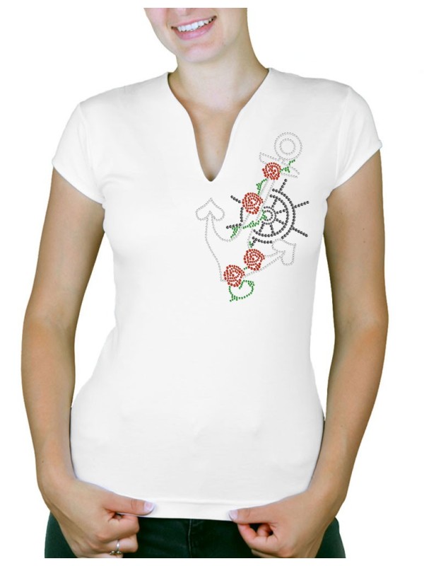 Navy anchor - Women's V-neck T-shirt