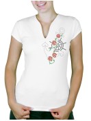 Ancre marine - T-shirt femme Col V