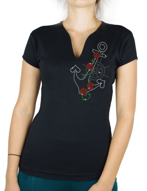 Navy anchor - Women's V-neck T-shirt