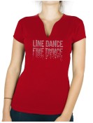 Line Dance miroir - T-shirt femme Col V