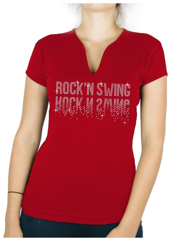 Rock'n Swing - T-shirt femme Col V