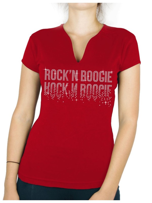 Rock'n Boogie miroir - T-shirt femme Col V