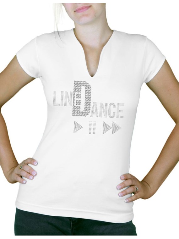 Line dance play - T-shirt femme Col V