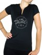 Macaron line dance épuré - T-shirt femme Col V