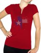 Texas éclaté - T-shirt femme Col V