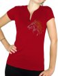 Cheval ébouriffé - T-shirt femme Col V